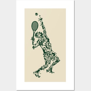 Tennis Player Illustration Posters and Art